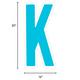Caribbean Blue Letter (K) Corrugated Plastic Yard Sign, 30in